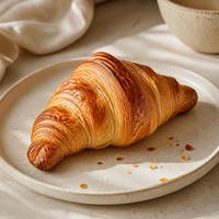Buttercroissant, goldbraun, blättrig